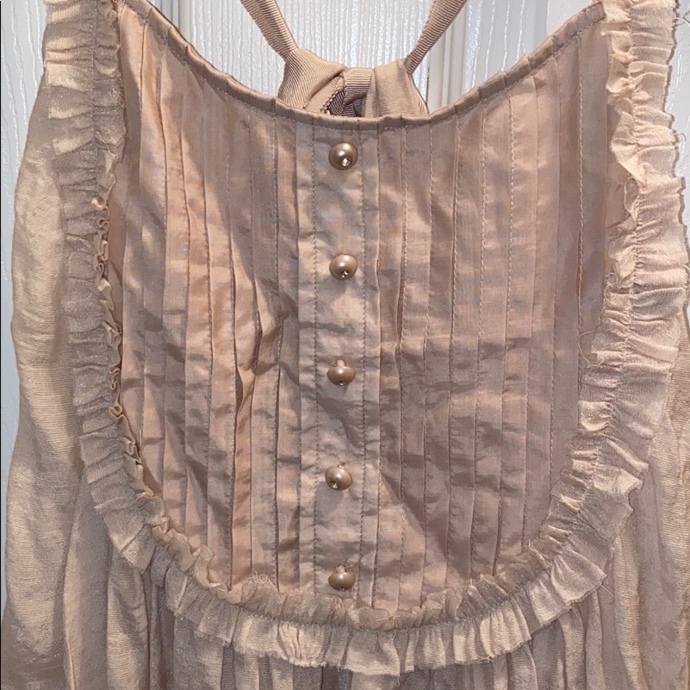 Ladies Top Tan Khaki Mystree Large - Picture 2 of 4